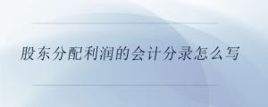 股東分配利潤的會(huì)計(jì)分錄怎么寫