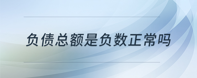 負(fù)債總額是負(fù)數(shù)正常嗎
