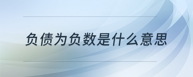 負(fù)債為負(fù)數(shù)是什么意思