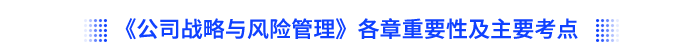 《公司戰(zhàn)略與風險管理》各章重要性及主要考點