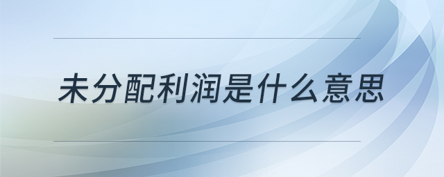 未分配利潤是什么意思