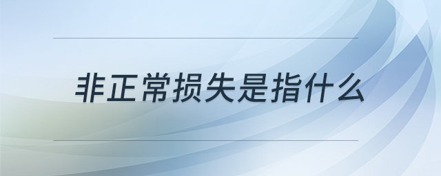 非正常損失是指什么