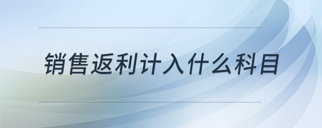銷售返利計(jì)入什么科目