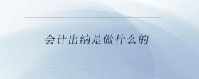 會計出納是做什么的