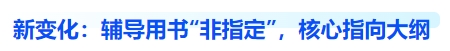 新變化：輔導(dǎo)用書(shū)“非指定”，核心指向大綱