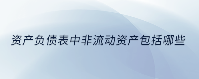 資產(chǎn)負(fù)債表中非流動(dòng)資產(chǎn)包括哪些