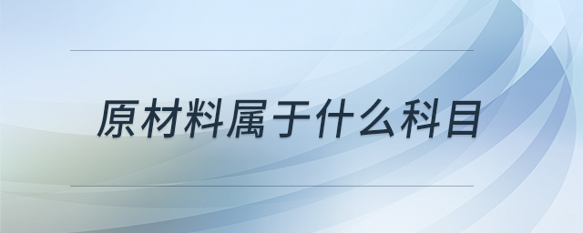 原材料屬于什么科目