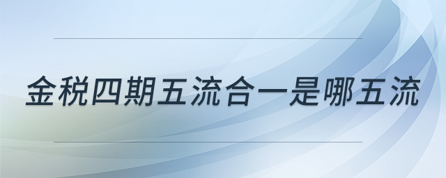 金稅四期五流合一是哪五流