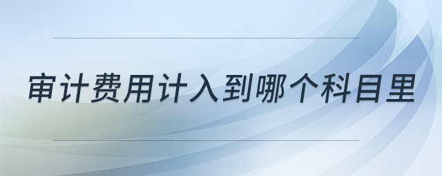 審計(jì)費(fèi)用計(jì)入到哪個(gè)科目里