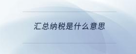 匯總納稅是什么意思