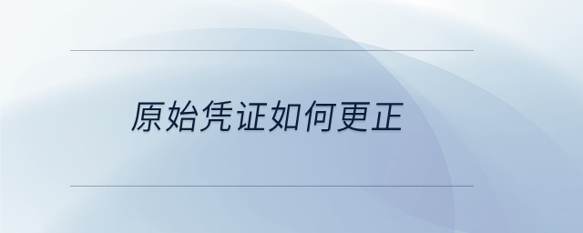 原始憑證如何更正