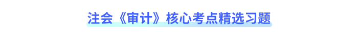 注會(huì)《審計(jì)》核心考點(diǎn)精選習(xí)題