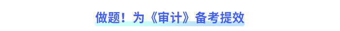 做題！為《審計(jì)》備考提效