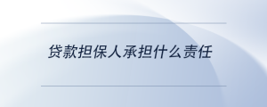 貸款擔(dān)保人承擔(dān)什么責(zé)任