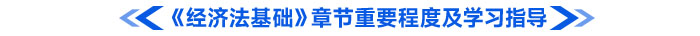 《經(jīng)濟(jì)法基礎(chǔ)》章節(jié)重要程度及學(xué)習(xí)指導(dǎo)