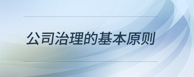 公司治理的基本原則