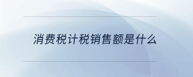 消費(fèi)稅計(jì)稅銷(xiāo)售額是什么
