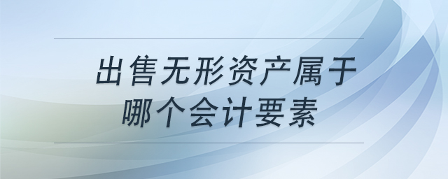 出售無形資產(chǎn)屬于哪個會計要素