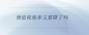 增值稅稅率又要降了嗎