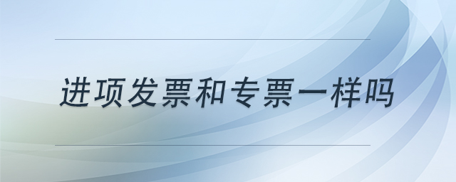 進項發(fā)票和專票一樣嗎