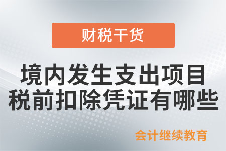 在境內(nèi)發(fā)生的支出項目，稅前扣除憑證有哪些？