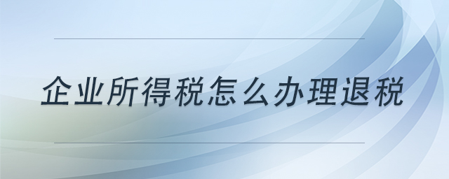 企業(yè)所得稅怎么辦理退稅