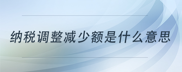 納稅調(diào)整減少額是什么意思