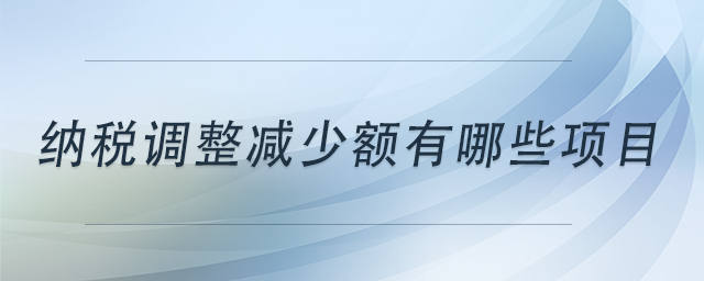 納稅調(diào)整減少額有哪些項(xiàng)目