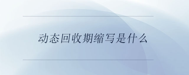 動態(tài)回收期縮寫是什么