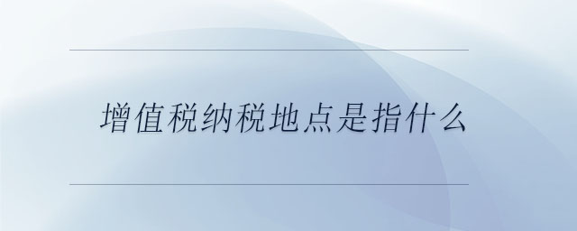 增值稅納稅地點(diǎn)是指什么